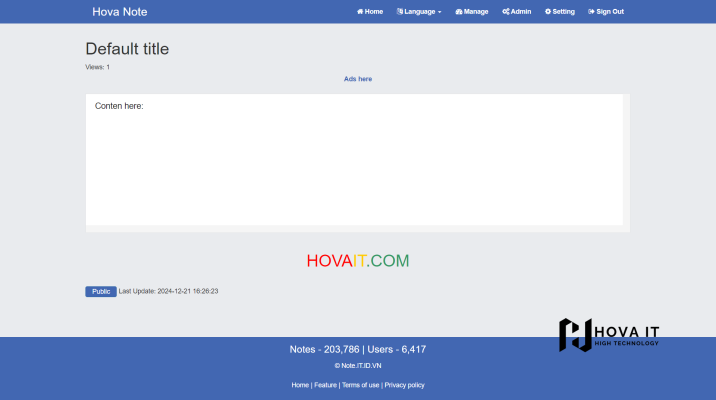Hova Note Source Code Online Notepad Script 1 Hova Note - Source Code Online Notepad Script